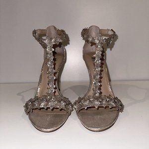 INC Gold Flower Heels